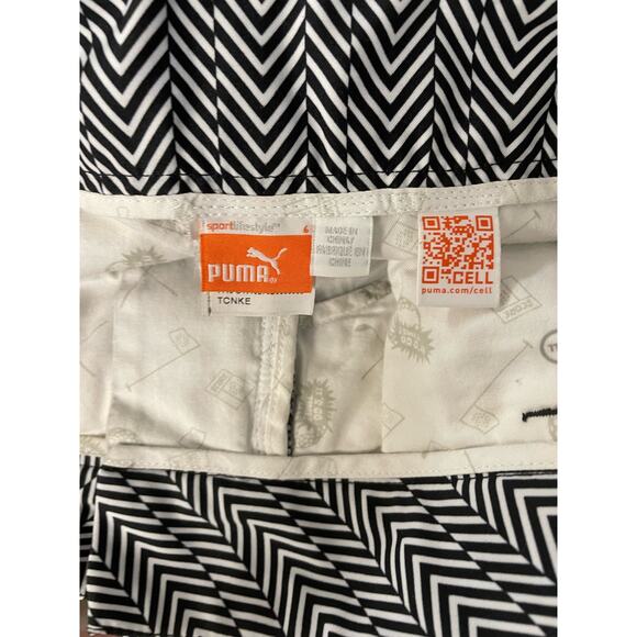 Puma Sport Lifestyle black white zigzag athletic golf shorts women's size 6 - Picture 4 of 5